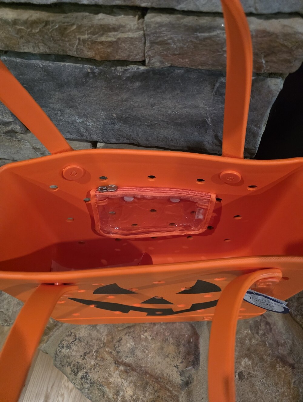 BOGG BAG Orange Pumpkin Jack-O'-Lantern Tote - Picture 4 of 5